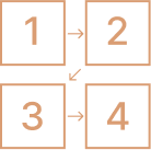 웹툰 읽는 순서 왼쪽 -> 오른쪽